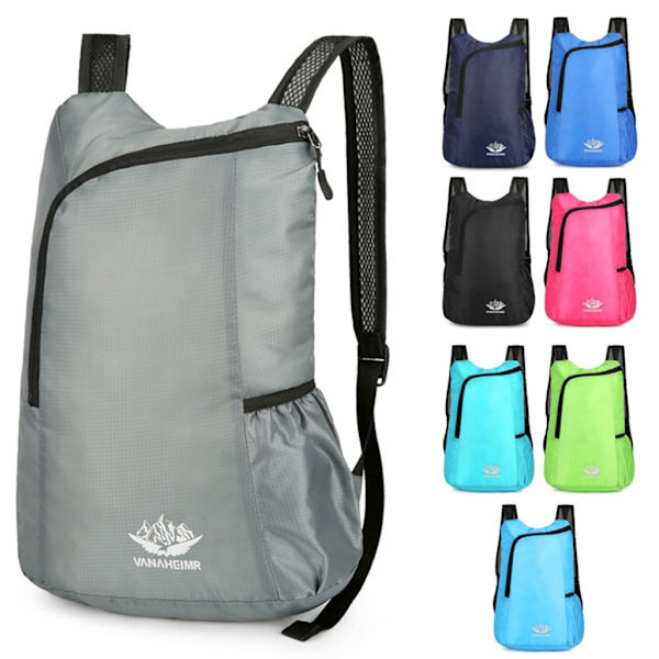Vandringsryggsäck Ultralätt Packbar Ryggsäck Vattentät Hopfällbar Reseryggsäck för Utomhus Camping Klättring Sapphire 0.07
