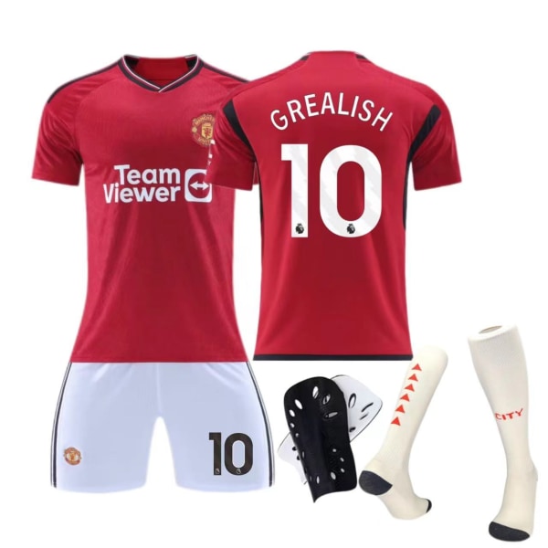 Manchester United hemmatröja nr 10 Rashford barn vuxen kostym fotbollströja No. 47 without socks 28