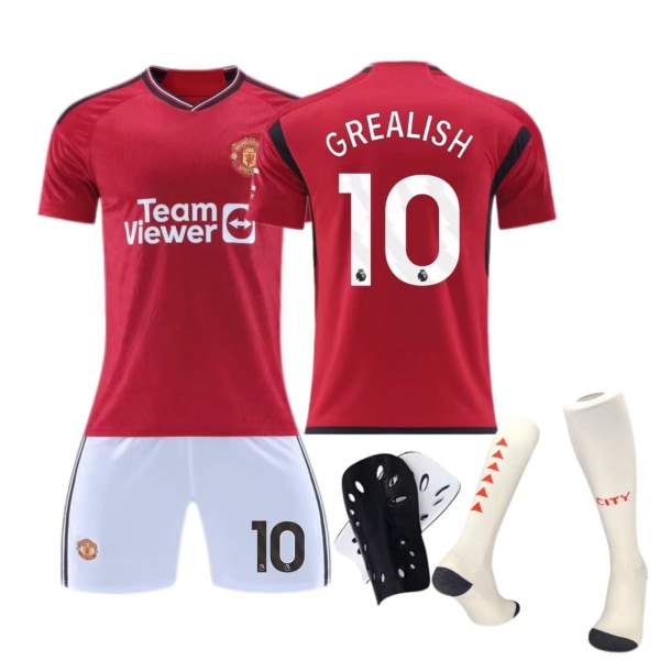 Manchester United hemmatröja nr 10 Rashford barn vuxen kostym fotbollströja No size socks + protective gear 26