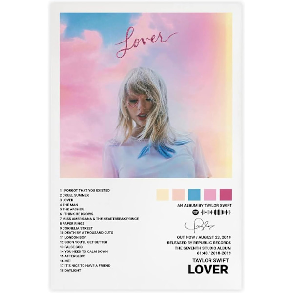Pop-sångare Canvas Poster för Taylor Swift för rumsestetik Canvas Väggkonst Sovrum Lover Lover Promises 30*40cm