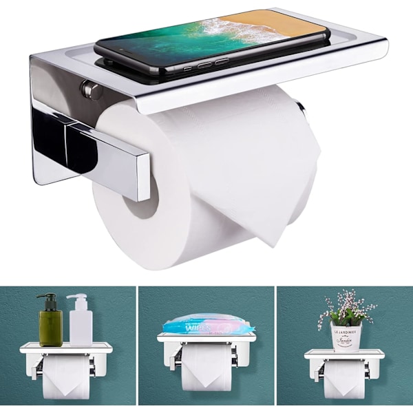 WC-paperiteline hyllyllä, itseliimautuva - Kromi
