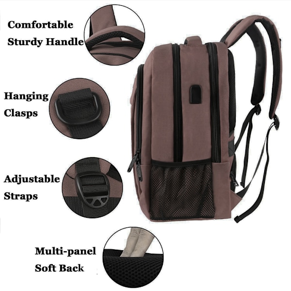 Överdimensionerad ryggsäck med laptopfack för 18\" bärbar dator