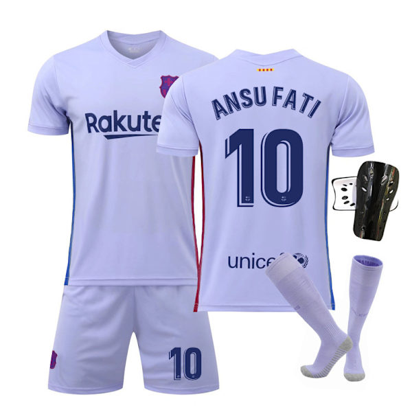 21-22 Barcelona udebane nr. 10 Messi nr. 25 Aubameyang 21 De Jong 9 Depay fodbolduniform Fati trøje Barcelona away number 21 28#