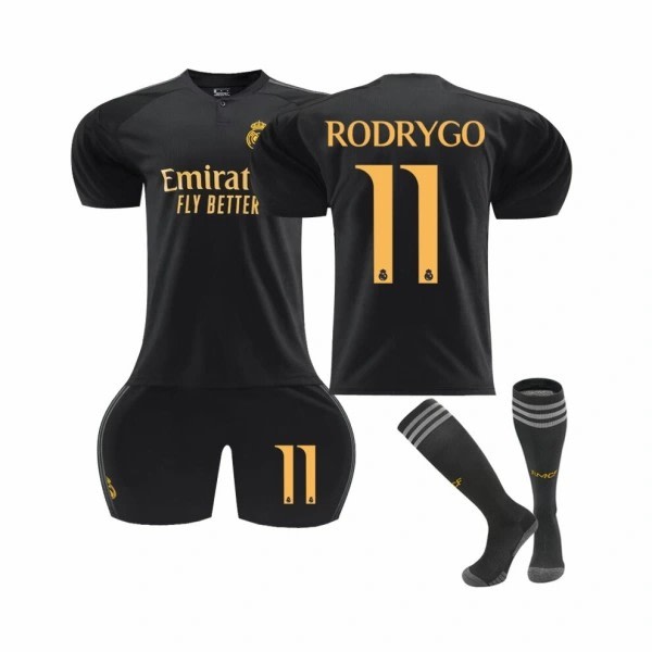 Real Madrid 2023/24 Rodrygo #11 Tredje Sæt XS(155-165CM)