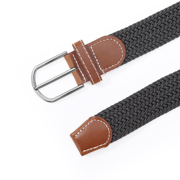 Vävt canvasbälte utan hål, elastiskt canvasbälte för både män och kvinnor Grå Gray 130cm