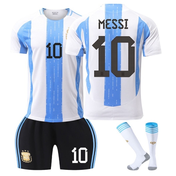 Ny 24-25 Argentina fotbollsdräkt nr 10 stjärna hemma 11 Di Maria 21 Dybala tröja Home number 10 socks XS