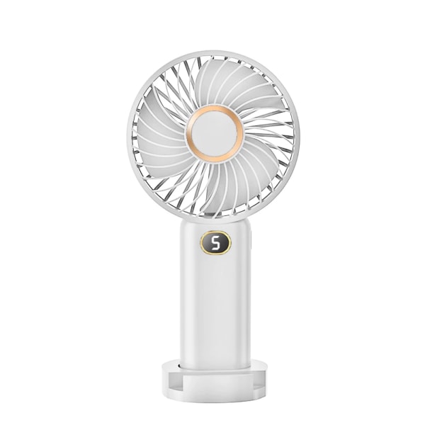 USB Handheld Mini Fan Portable Fans 5 Speed Cooling Air Phone Stand Display Screen USB Rechargeable Fan
