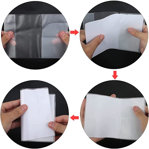 Transparent fodral, 6 st transparenta passfodral, passfodral, transparent plast passfodral, passfodral för pass i standardstorlek