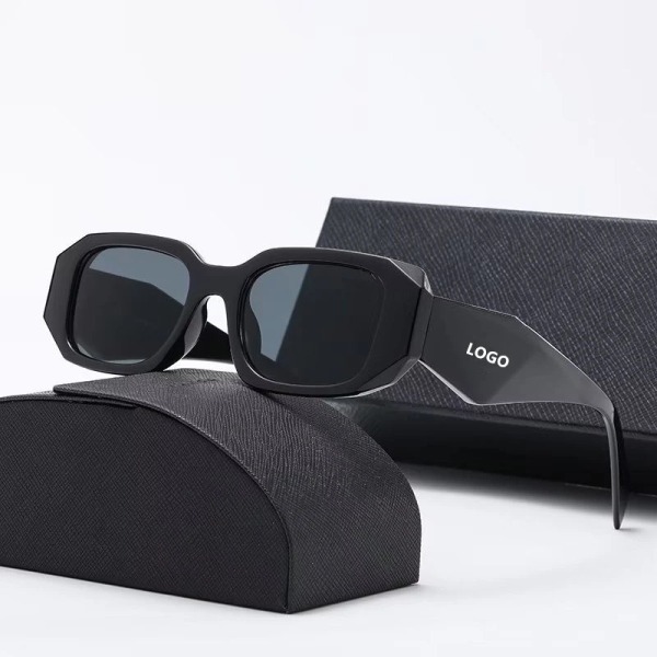 Trendikkäät retro-aurinkolasit miehille ja naisille, muodikkaat aurinkolasit 2024, luksusbrändin suunnittelijan aurinkolasit laatikolla ja logolla White Glasses with brand logo