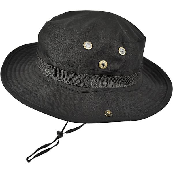 Boonie Tactical Fiskehatt Solskydd Visir Vision Kamouflage för Camping Vandring Fiske Män Unisex BK