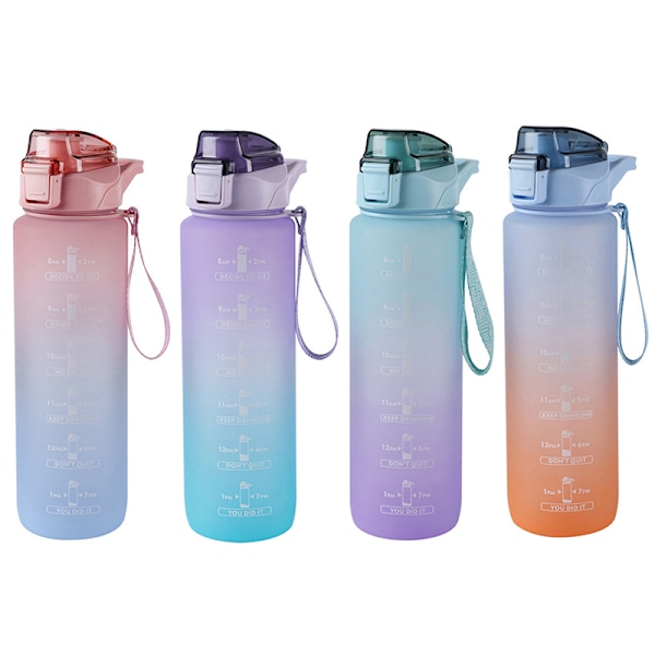 Urheilullinen 1000 ml:n juomapullo pillillä ulkoilumatkoille (FQ) Green