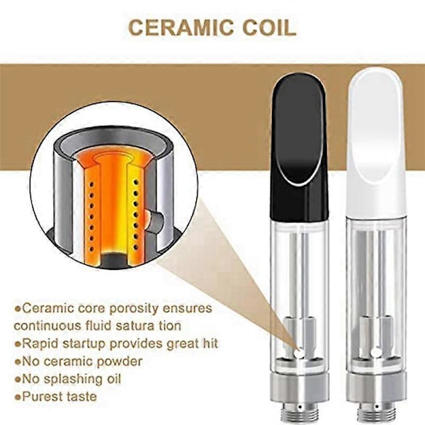 20 stk. tomme opbevaringspatroner til 1,0 ml glas keramik, let at fylde, sort og hvid