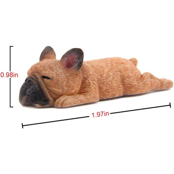 4-pakkauksen 3D-jääkaappimagneetti Ranskalaisen nukkuva bulldog