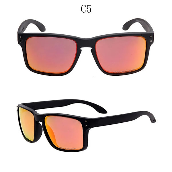 2024 Fabrikk Engros Tilpasset Logo Sykling Utendørs Sport Kvadratiske Polariserte Herresolbriller C5 Mens Polarized Sunglasses