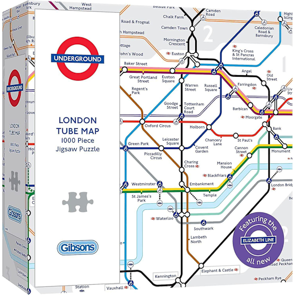 Gibsons TFL London Tube Map Puslespill (1000 brikker)