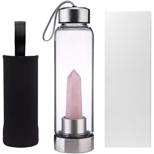 Krystallglass Vannflaske, Vannflaske Med Edelstensenter Krystall Elixir Flaske 1