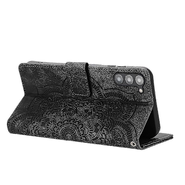 Frosted Læder Etui til Mandala Emed Retro Telefon Sort(FQ) For Samsung Galaxy S23+ 5G Black