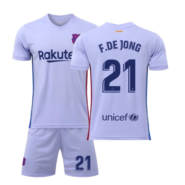 21-22 Barcelona udebane nr. 10 Messi nr. 25 Aubameyang 21 De Jong 9 Depay fodbolduniform Fati trøje Barcelona away number 21 26#