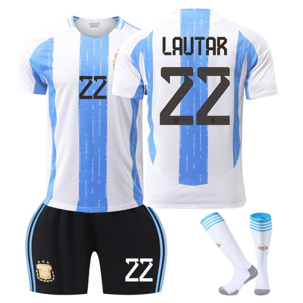 Ny 24-25 Argentina fotbollströja nr 10 stjärna hem 11 Di Maria 21 Dybala tröja Home No. 22 socks XL