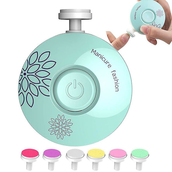 Elektrisk Baby Neglefil Sikre Klippere Med 6 Slibepuder