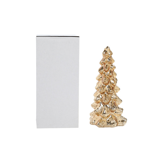 Gyllene Julgransfigurer, Små Resin Julgransdekorationer för Hemmet, Dekorativa Julgranar för Inomhus Dekorationer, Mantel Mittstycken