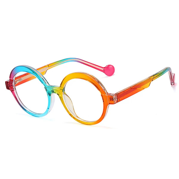 Ferrule-väriset pyöreät TR90-sinisen valon estolasit Optiset kehykset Säteilyä estävät silmälasit Pink colorful Style