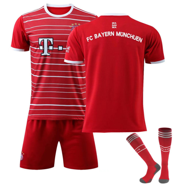 Ny Bayern hemma nr 9 Lewandowski nr 25 Muller tröja fotbollsdräkt nr 10 Sane sportkläder för män och kvinnor No number + socks Size 22 Height 120cm-130cm