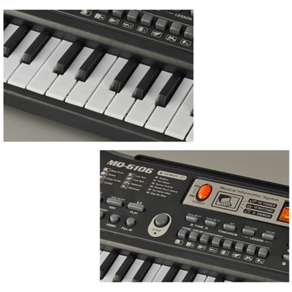 Barnas 61-tasters elektronisk orgel med mikrofon elektrisk pia