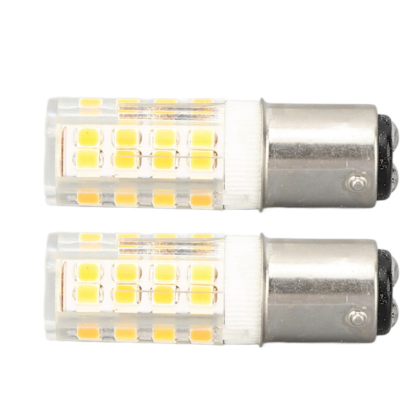 2 små LED-lampor med majsform, dimbara BA15D, för symaskin, kylskåp, apparatbelysning, varmt ljus