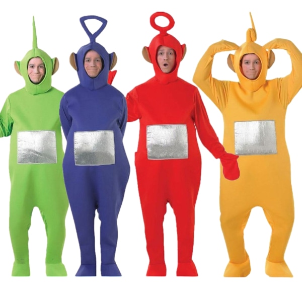 Tinky Winky Teletubbies Aikuisten Hieno Pukeutumiskostyymi Peura Kostyymi Oranssi