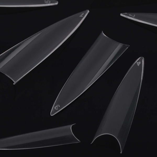 600 stk. Stiletto Negletips til Akrylnegle Lange Falske Negle Klare Falske Negle Halv Dækning Falske Negletips
