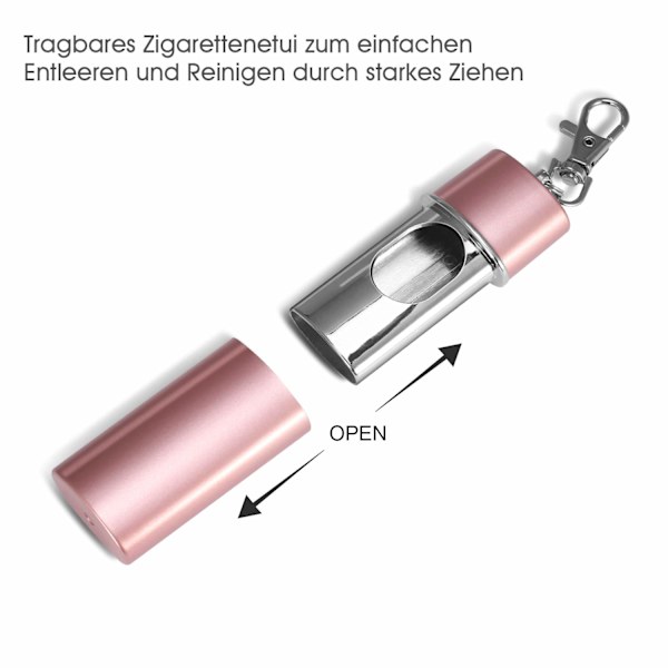 Lommeaskebæger 3 stk. Bærbar Mini Rejseaskebægre Anti Lugt Vindtæt Askebæger med Nøglering til Cigaretter (Sort+Pink+Guld)
