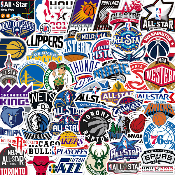 NBA-klistremerker (50 ark) NBA-basket for smarttelefoner, sykler, Pg