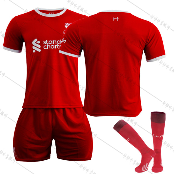 Liverpool 2023-24 sæsonens nye hjemmebane rød nr. 11 Salah 9 Firmino 27 Nunez fodboldtrøje No number socks #2XL
