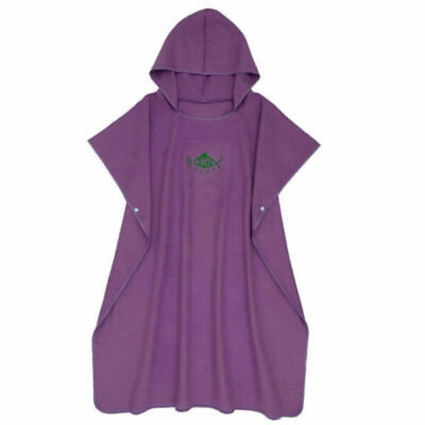 Hetteponcho Håndkle Strandkåpe Badekåpe Hurtigtørkende Bad Unisex purple