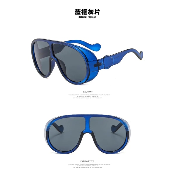 Unisex oversized UV400 skydd solglasögon för män och kvinnor C2