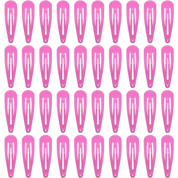 40 kpl 2 tuuman metalliset napsahdus hiuspidikkeet lapsille hiuspidikkeet tytöille hiusasusteet 40 hot pink