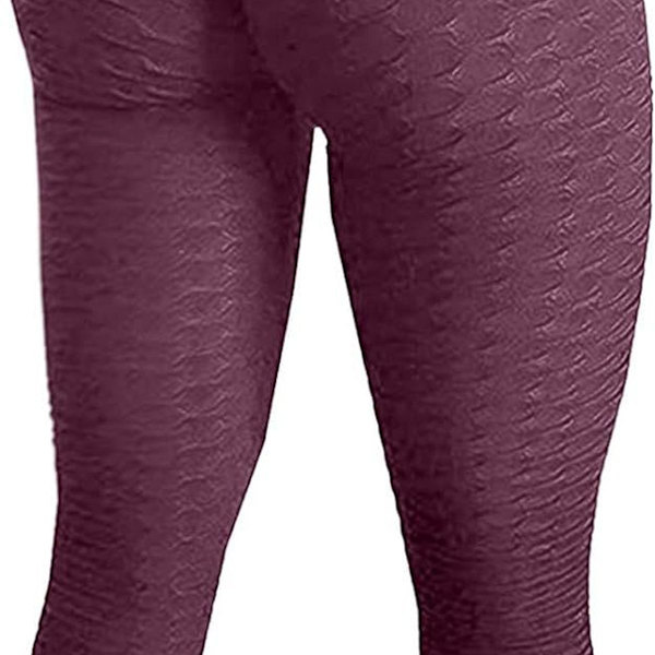 Berømte leggings, kvinners rumpe løftende yogabukser høye 01 vin KLB