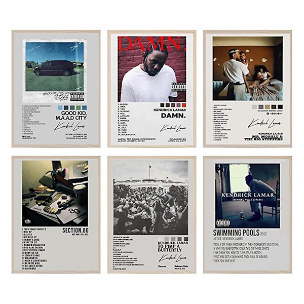 Kendrick Lamar Set Album Poster Musikkalbum Rapper Poster For Rom Estetisk Canvas Veggkunst Soverom Decor