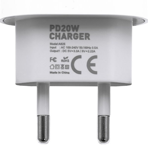2-pakning - Lader for iPhone - Hurtiglader - Adapter + Kabel 20W Hvit 2-pakning iPhone