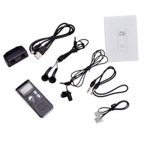 Genopladelig 8 GB Digital Audio Stemmeoptager Diktafon