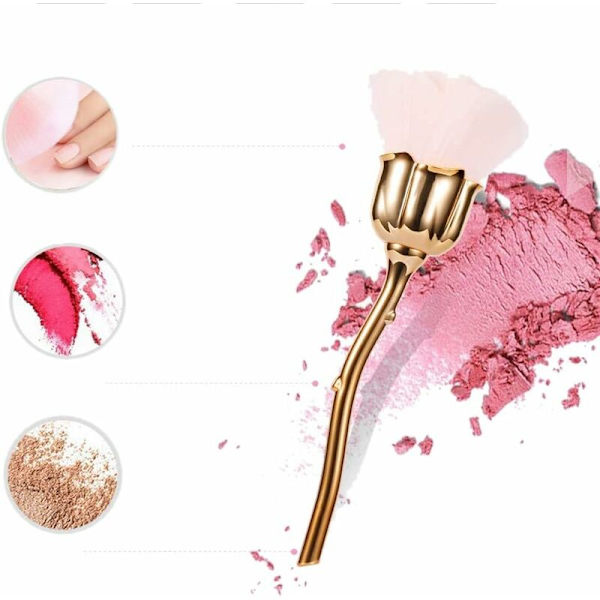 Rosa nagelborste nagellack borste skrubb buffert (guld)-
