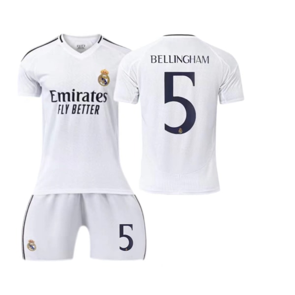 -Real Madrid hjemmebanetrøje 24-25 børne- og voksenfodboldsæt No socks size 5 20