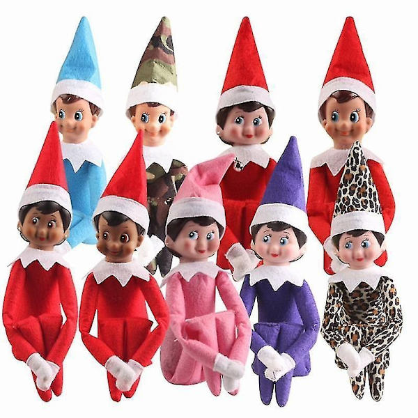Elfdocka Juldekoration Barnpresent Överraskning Plyschleksak Semester Rensa Älvor Rosa Röda Färger_ai Red boy