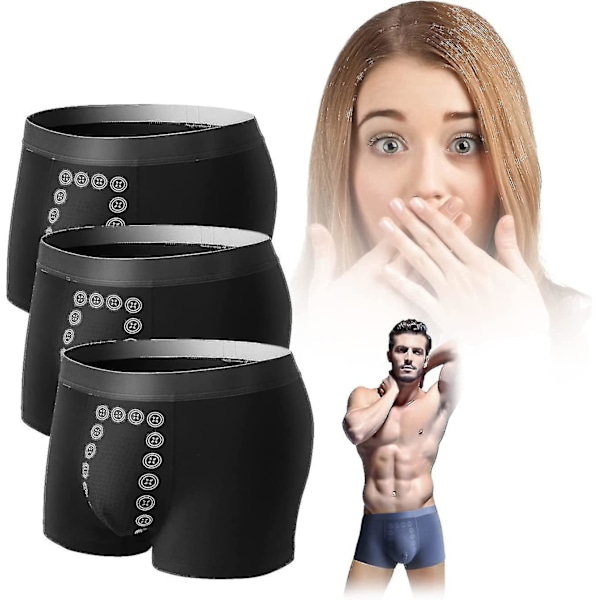 3 st EFT Energy-field-terapi herr underkläder, energy field therapy herr underkläder Energy Field Therapy herr byxor svart Black 3XL