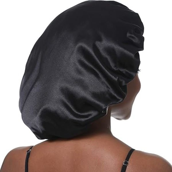 Bred Elastisk Satin Nat Hue Til Kvinder Langt Hår Krøllet Hår (