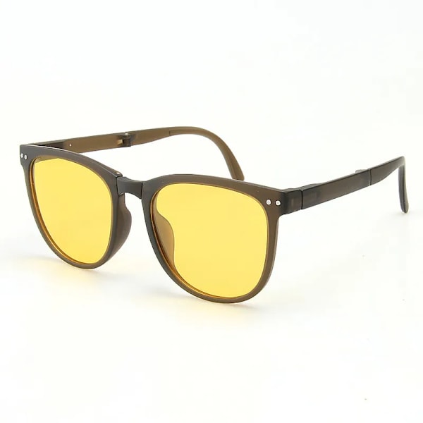 2024 Retro Sammenfoldelige Solbriller Med Taske Fashion Udendørs Kørsel Fiskeri Sammenfoldelige Solbriller til Kvinder og Mænd TR90-C3 Fashion Folding Sunglasses