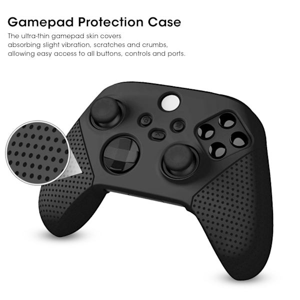 Pcs Anti-Skid Silikon Spillbeskyttelse Spillkonsoll Beskyttelses Gamepad Håndtakgrep for Xbox Series SX(Svart )
