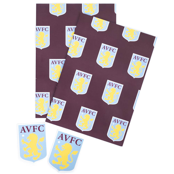 Aston Villa FC Tekst Gavepapir En Størrelse Claret/Blå Claret/Blå Claret/Blue One Size