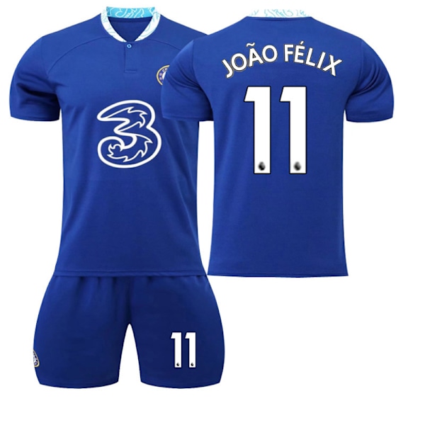 22-23 Chelsea hjemmebanesæt nr. 9 Aubameyang 7 Kante 10 Pulisic fodboldtrøjesæt 19 Mount trøje No. 11 Felix #22